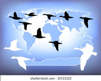 World Flight vector is hand drawn artwork.