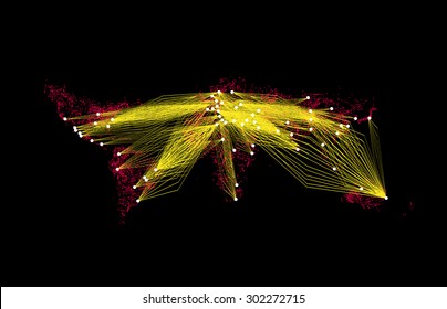 Mapa de la noche de vuelo mundial EPS 8 fácil de editar