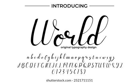 World Font Stylish brush painted an uppercase vector letters, alphabet, typeface