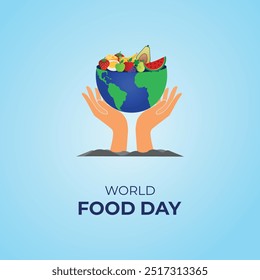 World Food Day. 16 October. Holiday concept. Template for background with banner, poster and card. Vector illustration. Flat illustration.