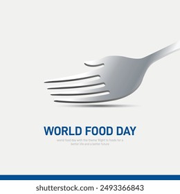 Día Mundial de la Alimentación. Día Mundial de la Alimentación 2024 Anuncio creativo, afiche, publicación en las redes sociales, antecedentes, Plantilla, postal, diseño de camiseta, etc. mejor comida, mejor vida, mejor futuro.