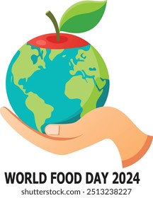 Dia Mundial da Alimentação 2024 T-Shirt Design, Poster e Etiqueta Gráficos - Ilustração Vetorial