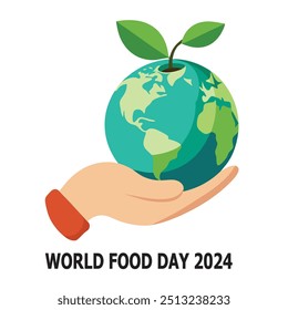 Dia Mundial da Alimentação 2024 T-Shirt Design, Poster e Etiqueta Gráficos - Ilustração Vetorial