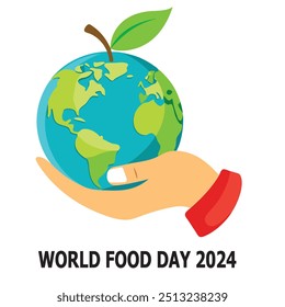 Dia Mundial da Alimentação 2024 T-Shirt Design, Poster e Etiqueta Gráficos - Ilustração Vetorial