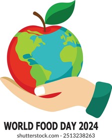 Dia Mundial da Alimentação 2024 T-Shirt Design, Poster e Etiqueta Gráficos - Ilustração Vetorial