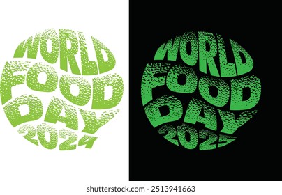 World food day apple typography vector illustration. Food day design for t-shirt, cards, frame artwork, bags, mug, sticker, poster, Organic food. Creative concept for healthy foods celebration banner.
