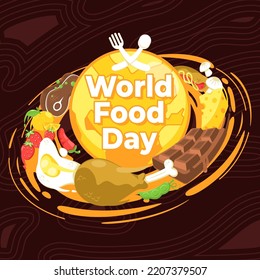 World Food Day, Food Around The World Illustration 