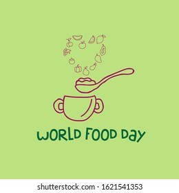 world food day background with doodle style illustration,vector in eps10