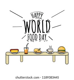 World Food Day Background, Illustration, Doodle, Drawing, Icon, Sign, Design, Symbol, Vector Eps.10