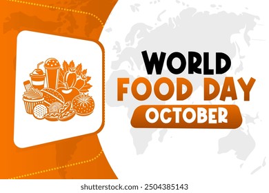 Día Mundial de la Alimentación Antecedentes Vector Conciencia mundial y diseño sostenible de los alimentos