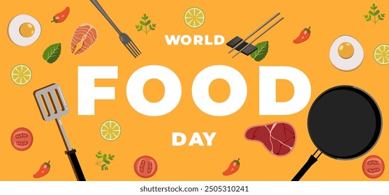 World food day banner flat illustration