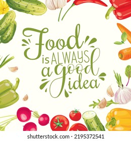 World Food Day Banner Vector Illustration Various Food, Fruits, and Vegetables. Vector Colorful Lettering Food Doodle Illustration for Website, Landing Page, Banner, Poster, Print, Story