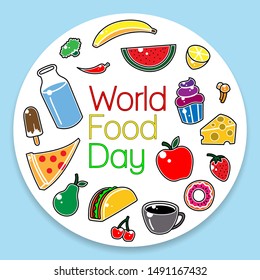 World Food Day Food Cartoon Illustrations Stock Vector (Royalty Free ...