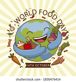 World Food Day Celebration Concept vector, Social Media post design of World food day