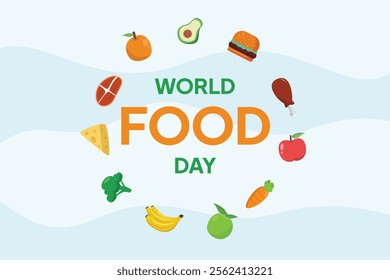 World Food Day concept. Colored flat vector illustration isolated.	