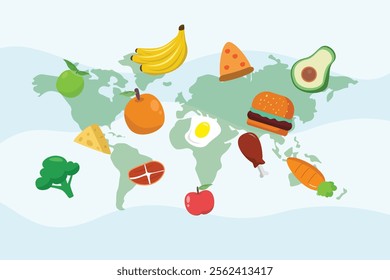 World Food Day concept. Colored flat vector illustration isolated.