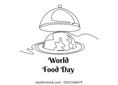 World Food Day concept. Single line draw design vector graphic illustration.