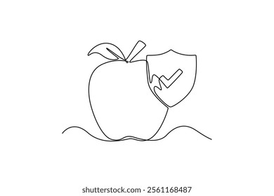 World Food Day concept. Single line draw design vector graphic illustration.