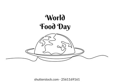 World Food Day concept. Single line draw design vector graphic illustration.