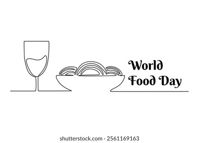 World Food Day concept. Single line draw design vector graphic illustration.