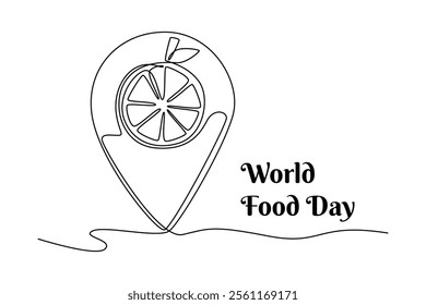 World Food Day concept. Single line draw design vector graphic illustration.