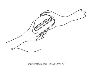 World Food Day concept. Single line draw design vector graphic illustration.