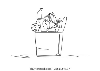 World Food Day concept. Single line draw design vector graphic illustration.