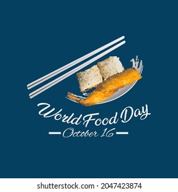 world food day concept. sushi ( japanese food). illustration vector