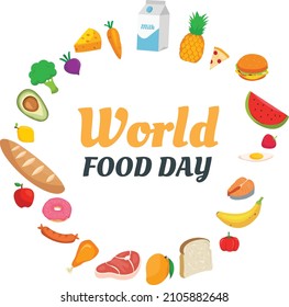 World food day concept with a variety of colorful foods and fruits