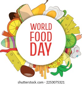 world food day. Design suitable for greeting card poster and banner