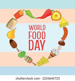 world food day. Design suitable for greeting card poster and banner