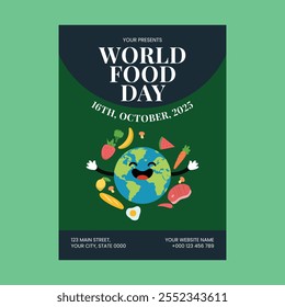 world food day design template for flyer poster design
