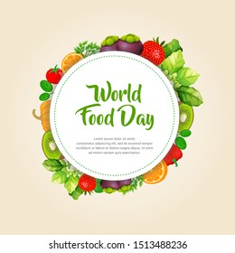 World food day frame with circle shape. World Food day Background