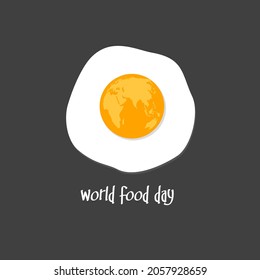 World food day, fried egg vector illustration