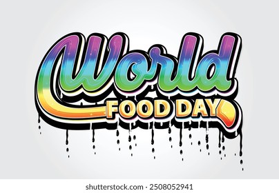 world food day hand lettering graffiti template