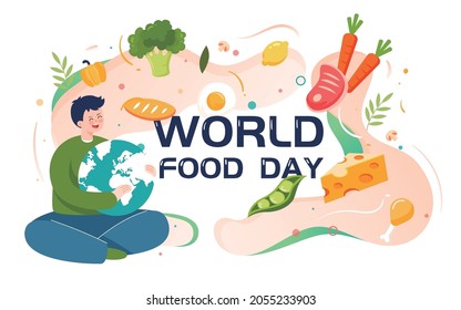 World Food Day Healthy Eating Illustration Green Food Safety Poster