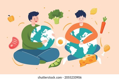 World Food Day Healthy Eating Illustration green Food Safety poster