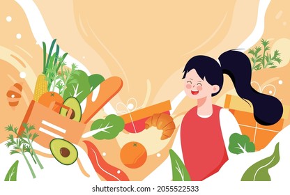 World Food Day Healthy Eating Illustration green Food Safety poster