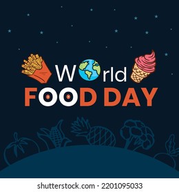 World Food Day illustration, social media banner, poster, flyer vector design template