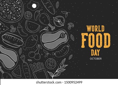 World Food Day illustration vector is suitable for social media, banner , poster , Flyer and related with food