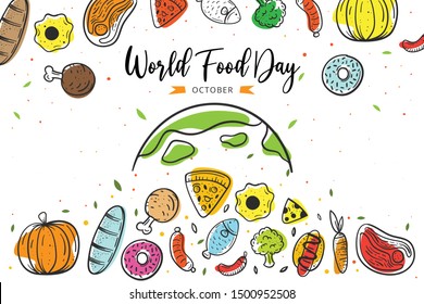 World Food Day illustration vector is suitable for social media, banner , poster , Flyer and related with food
