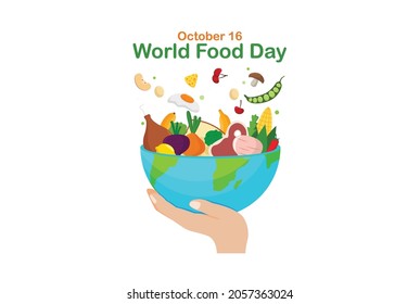 World Food Day illustration vector flat design is suitable for social media, banner , poster , Flyer and related with food 
