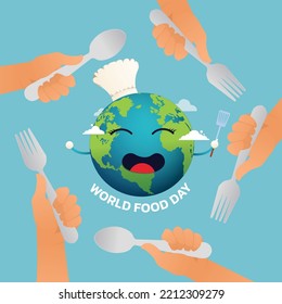 World food day illustration vector., colorful food background.