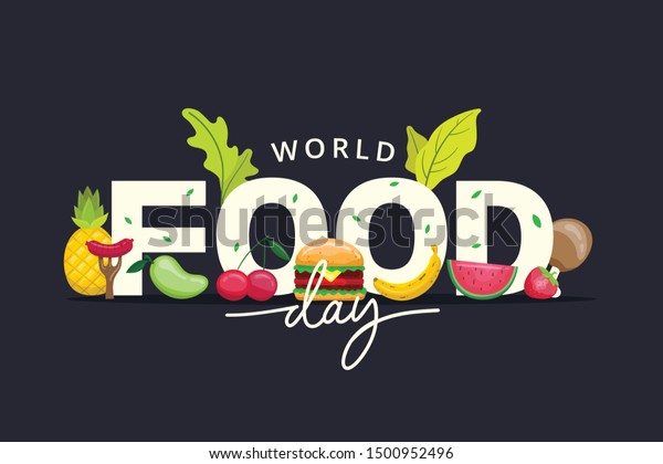 世界食の日のイラストベクター画像は ソーシャルメディア バナー ポスター チラシ 食べ物に関連した画像に適しています のベクター画像素材 ロイヤリティフリー