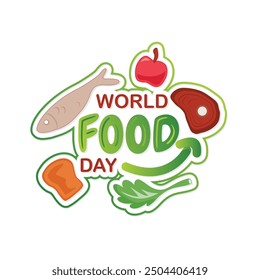 World Food Day letter text typography template design background. Vector illustration