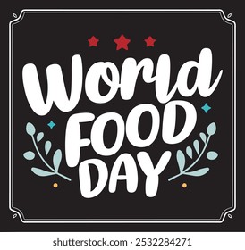 world food day lettering poster minimal flat illustration design