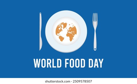world food day is observed every year on October. Food and Drink Awareness concept. background, placard, banner template Vector illustration design.