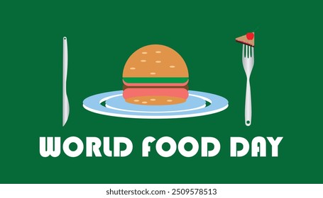 world food day is observed every year on October. Food and Drink Awareness concept. background, placard, banner template Vector illustration design.