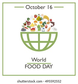 World Food Day, October 16. Vector illustration for you design, card, banner, poster and calendar