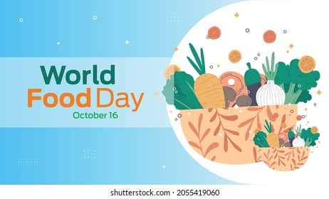 world food day on october 16 business brochure flyer banner design horizontal template vector, cover presentation abstract, modern publication poster and flag-banner.